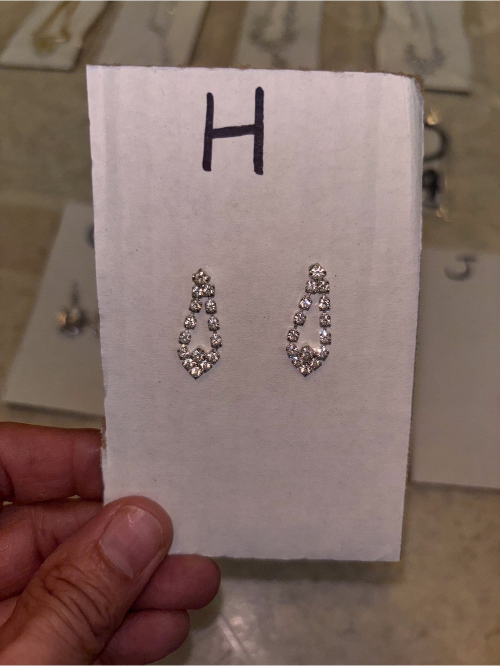 Clear Crystal Teardrop Stud Earrings - Sparkling Silver Tone